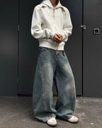 Vintage Wash Denim Jeans - RIYOOO