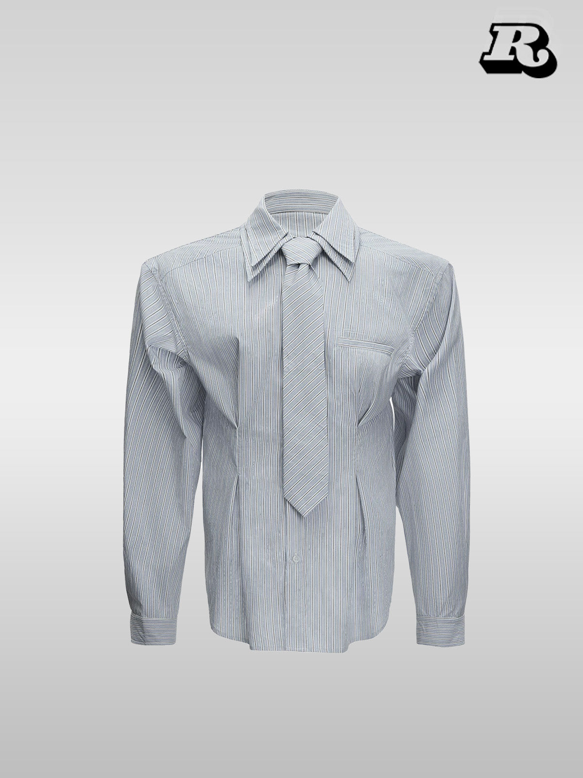 Double Collar Design Overfit Shirt - RIYOOO