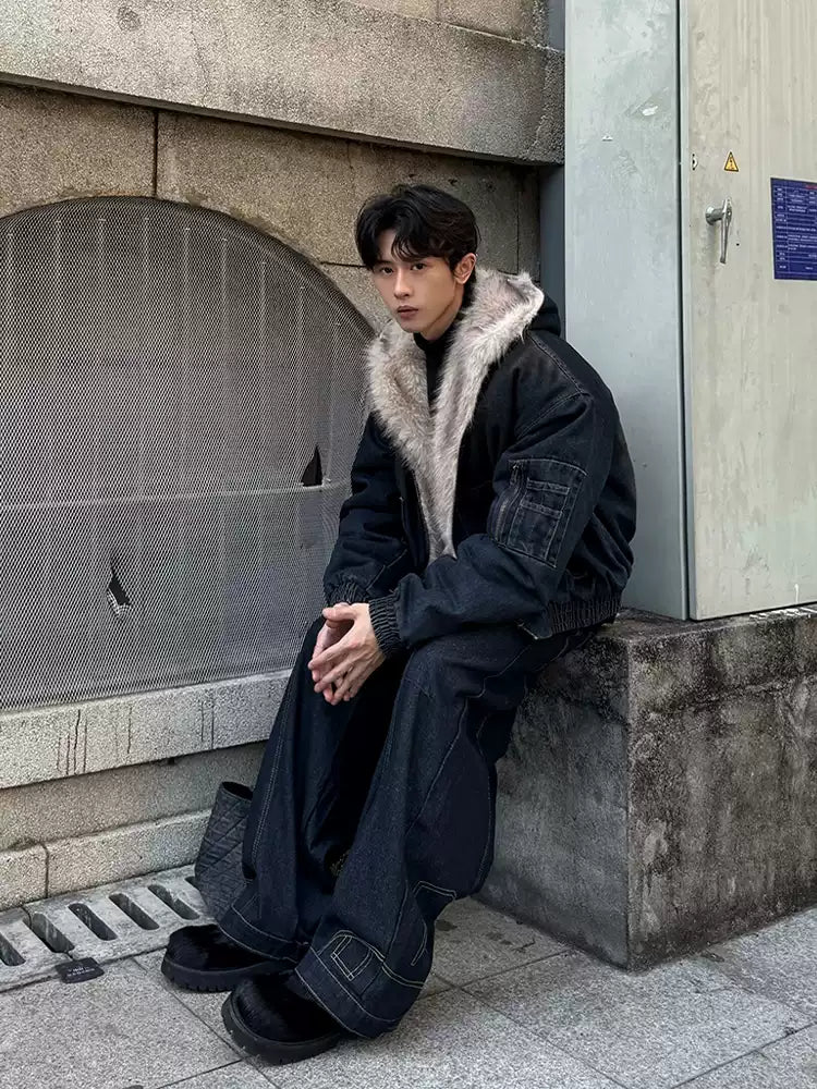 Vintage Fur Denim Jacket - Riyooo