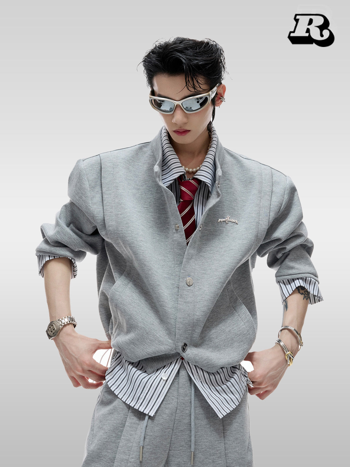 가짜 투피스 체크 셔츠 - RIYOOO 