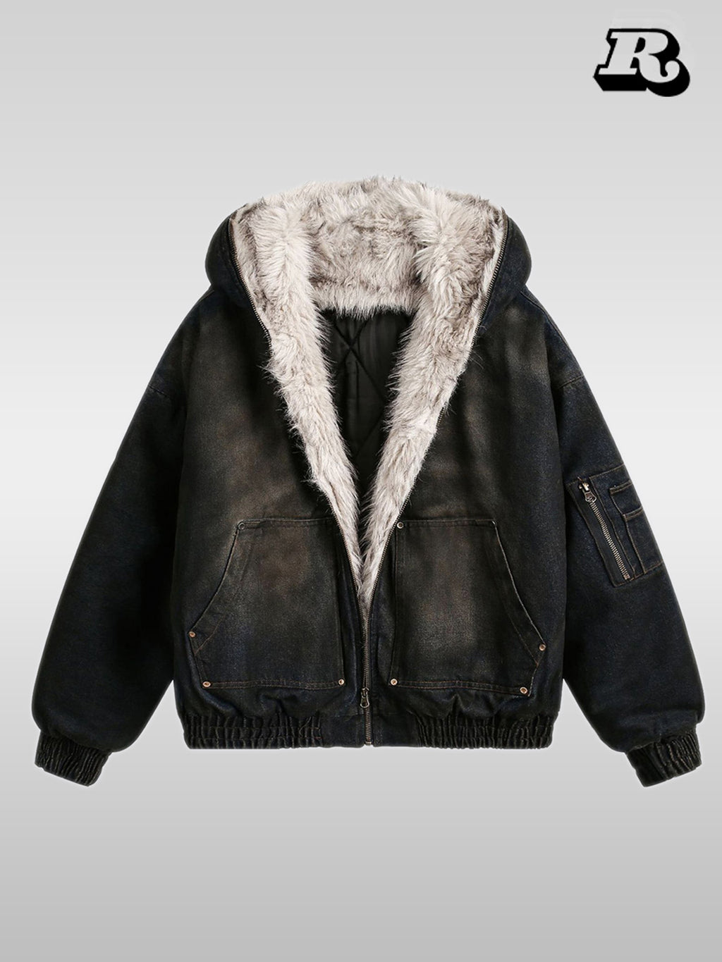 Vintage Fur Denim Jacket - Riyooo