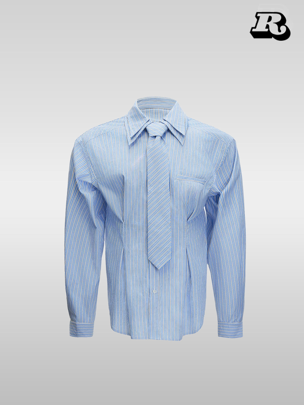 Double Collar Design Overfit Shirt - RIYOOO