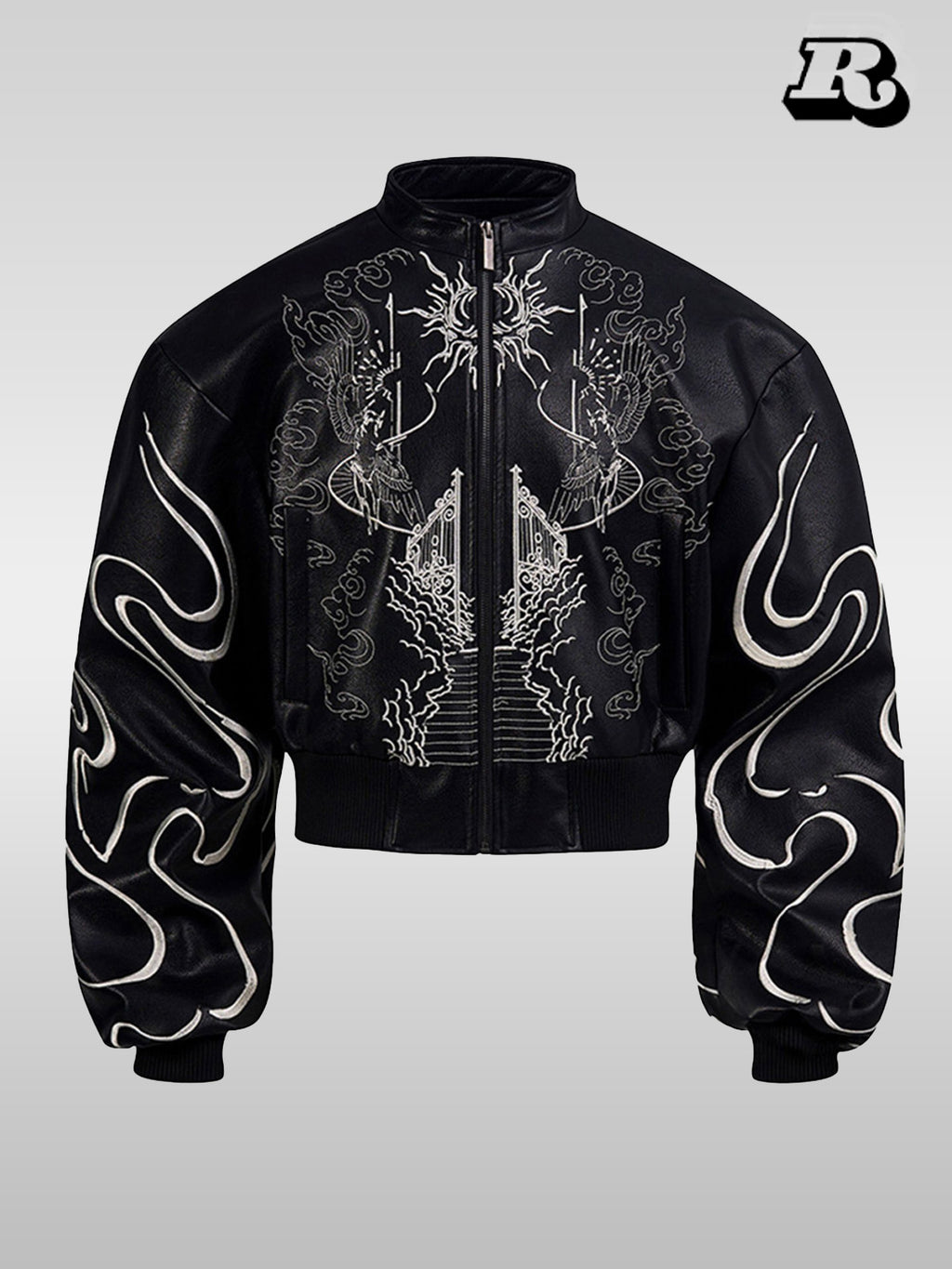 Heavenly Gate Dragon Embroidered Bomber - RIYOOO