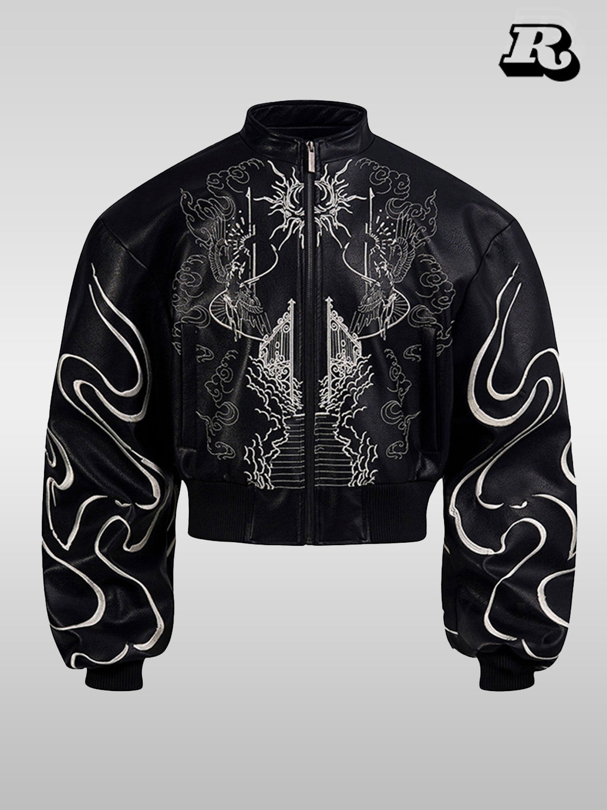 Heavenly Gate Dragon Embroidered Bomber - RIYOOO