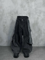 Plaid Patchwork Jeans - RIYOOO