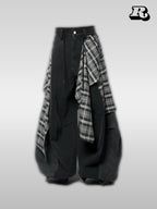 Plaid Patchwork Jeans - RIYOOO