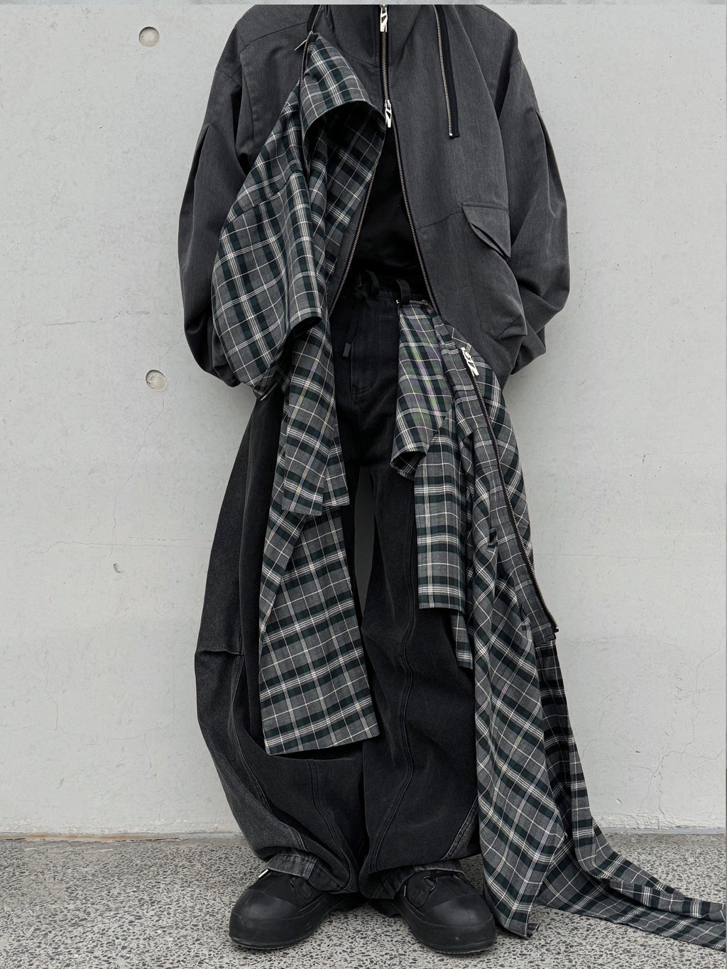 Plaid Patchwork Jeans - RIYOOO