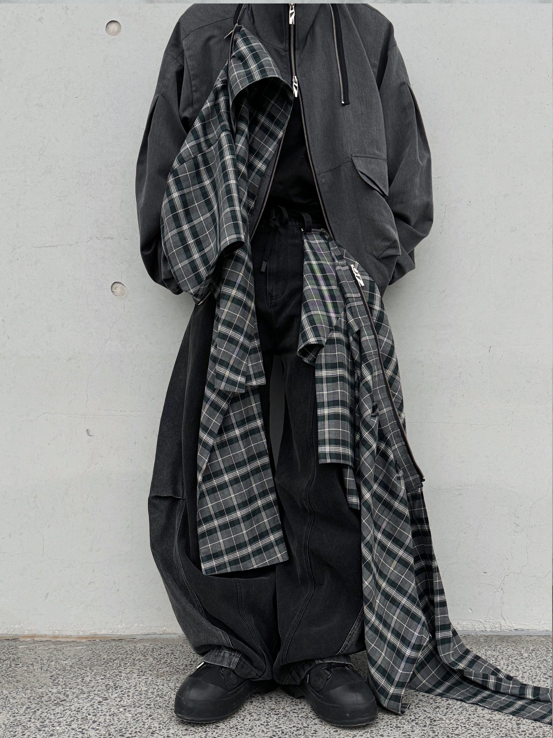 Plaid Patchwork Jeans - RIYOOO