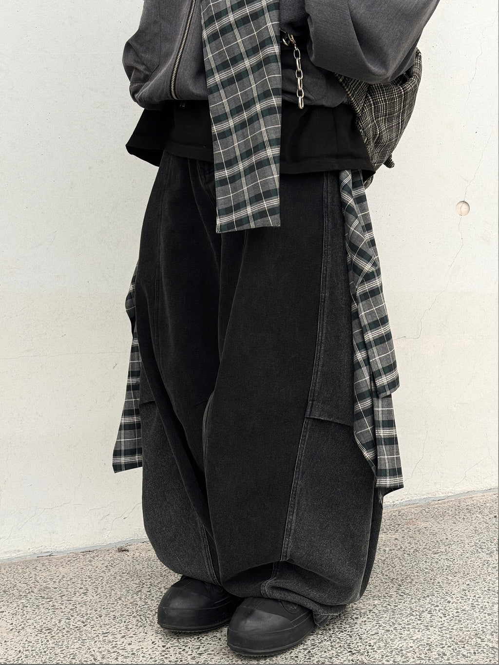 Plaid Patchwork Jeans - RIYOOO