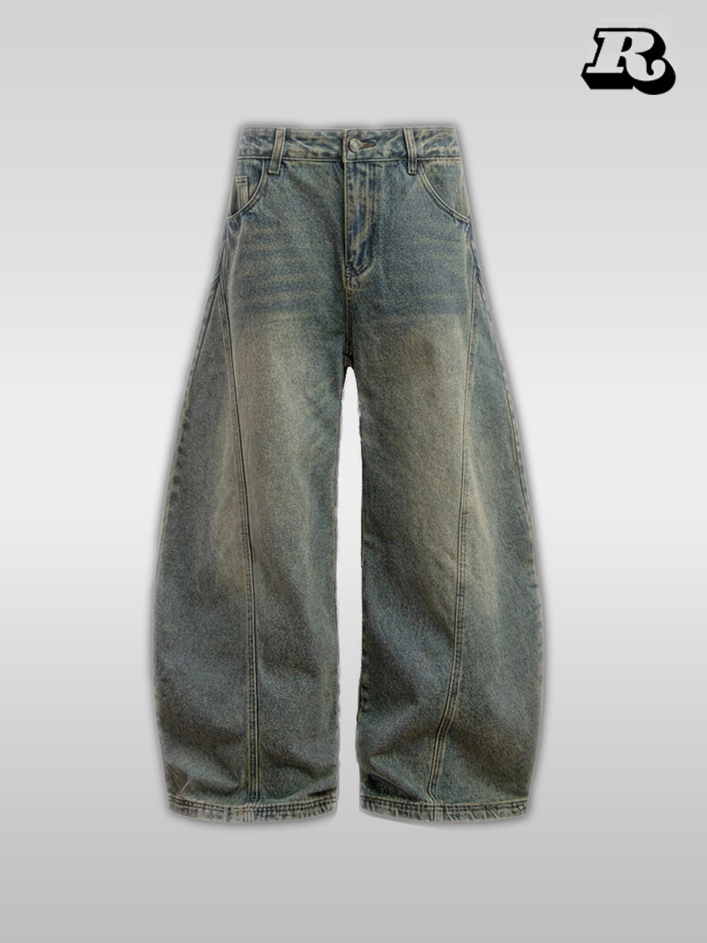 Vintage Wash Denim Jeans - RIYOOO