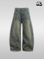 Vintage Wash Denim Jeans - RIYOOO