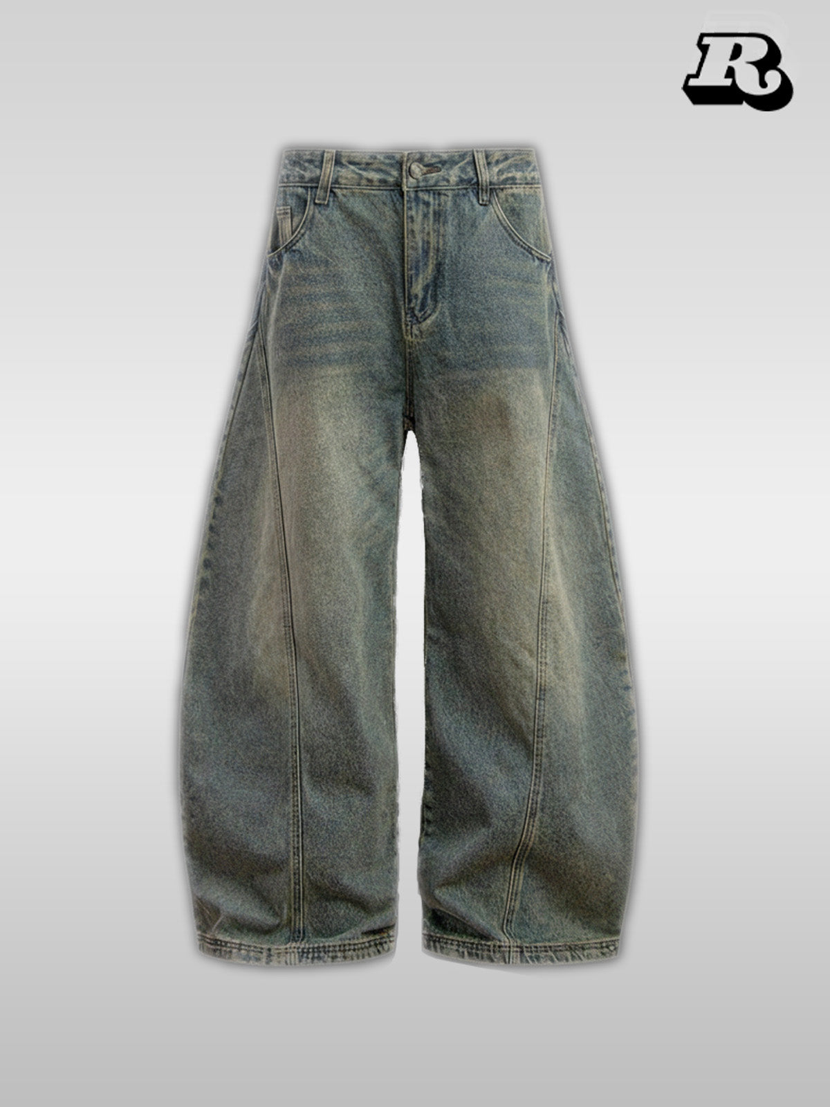 Vintage Wash Denim Jeans - RIYOOO
