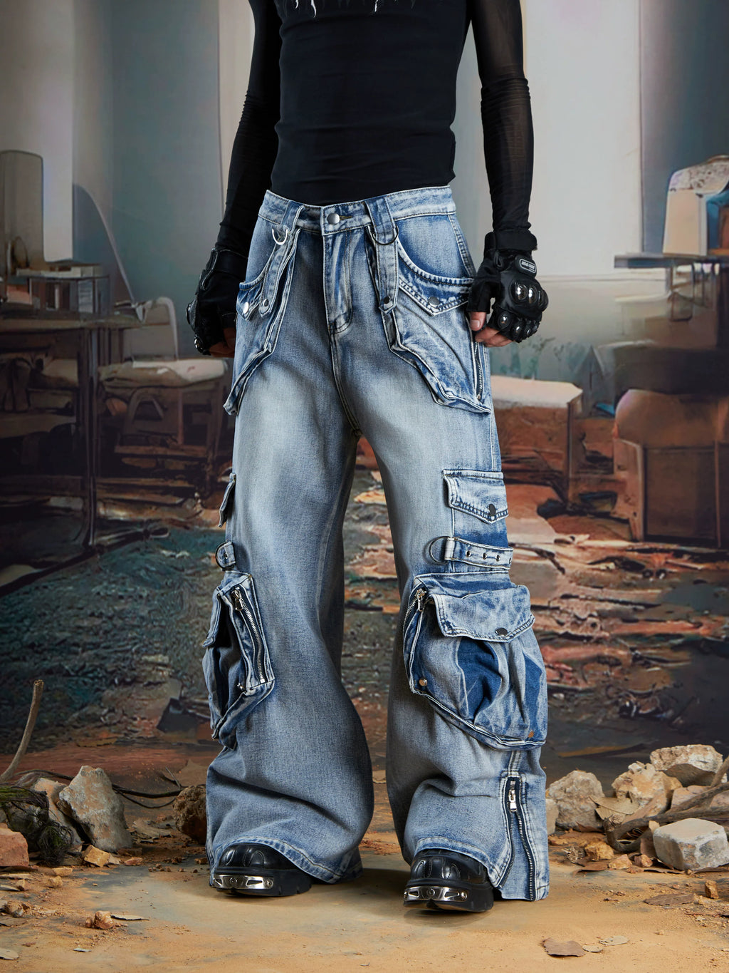 Deconstruction Patchwork Cargo Pants - RIYOOO