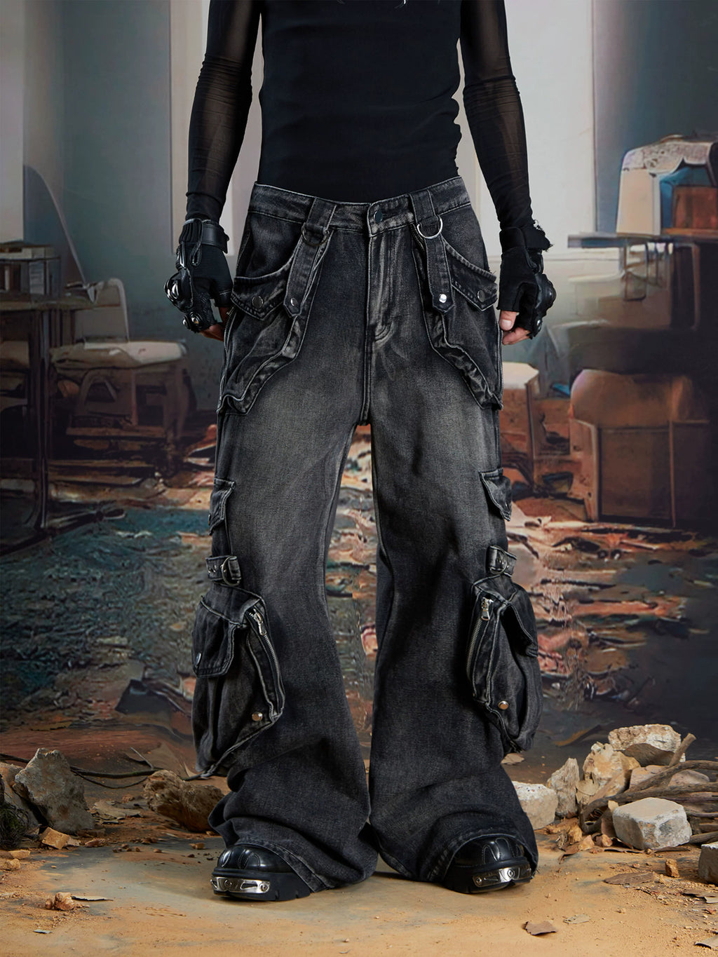 Deconstruction Patchwork Cargo Pants - RIYOOO