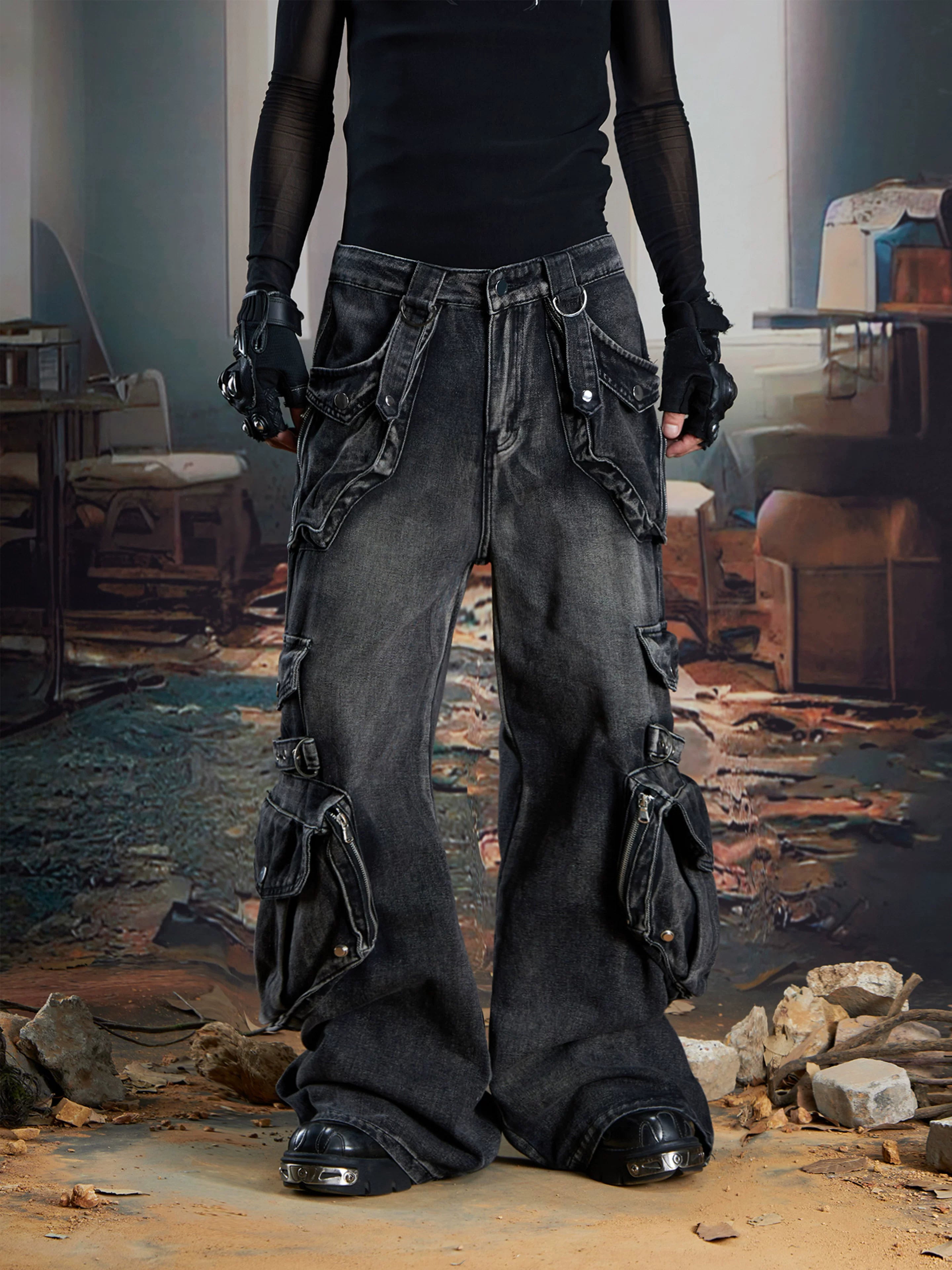 Deconstruction Patchwork Cargo Pants - RIYOOO