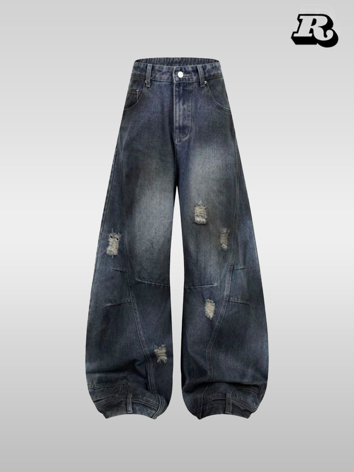 Vintage Torn Wide Curve Pants - RIYOOO