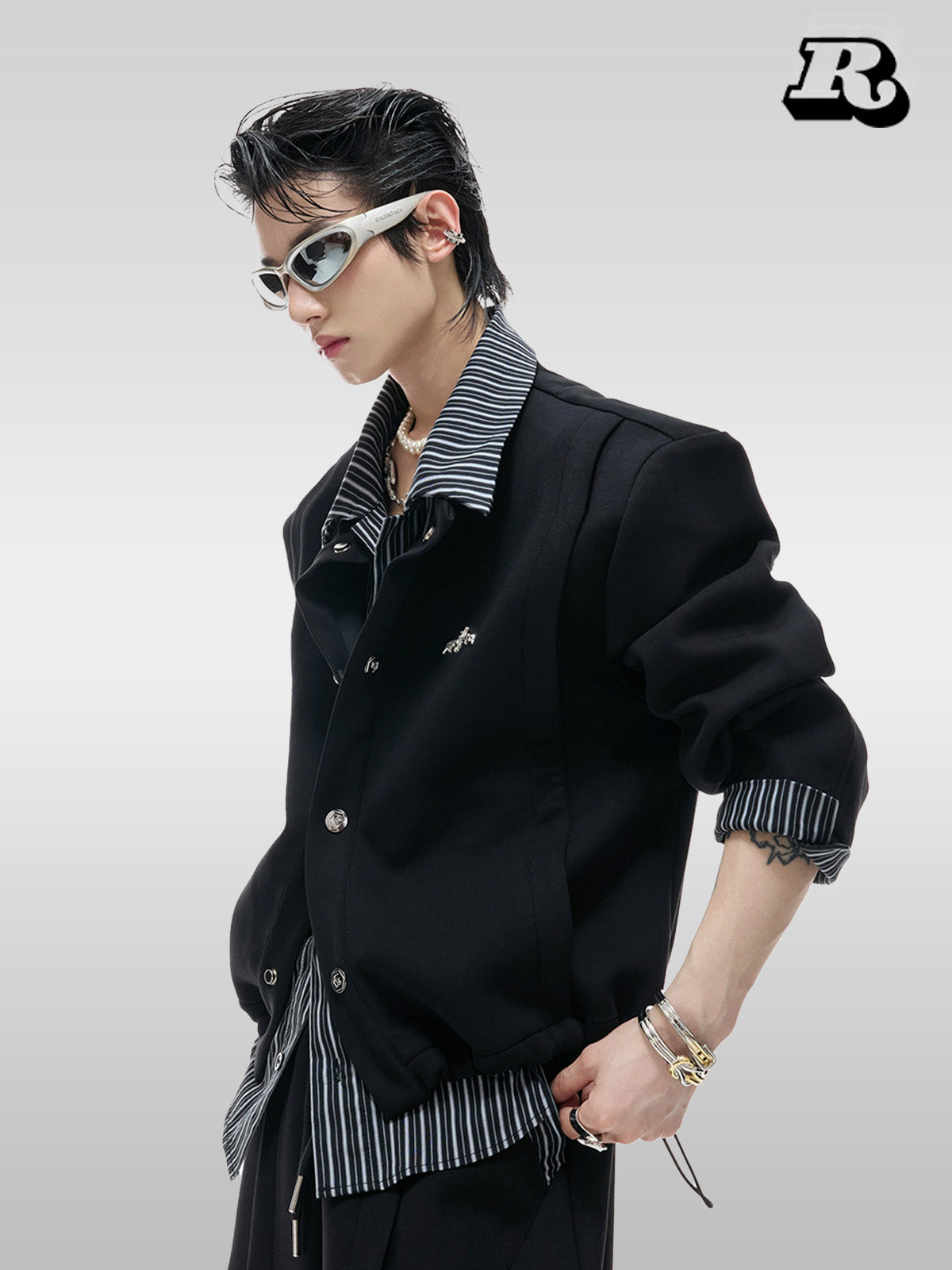 가짜 투피스 체크 셔츠 - RIYOOO 